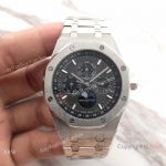 Knock off Audemars Piguet Royal Oak Calendar Stainless Steel Black Dial watch 41mm